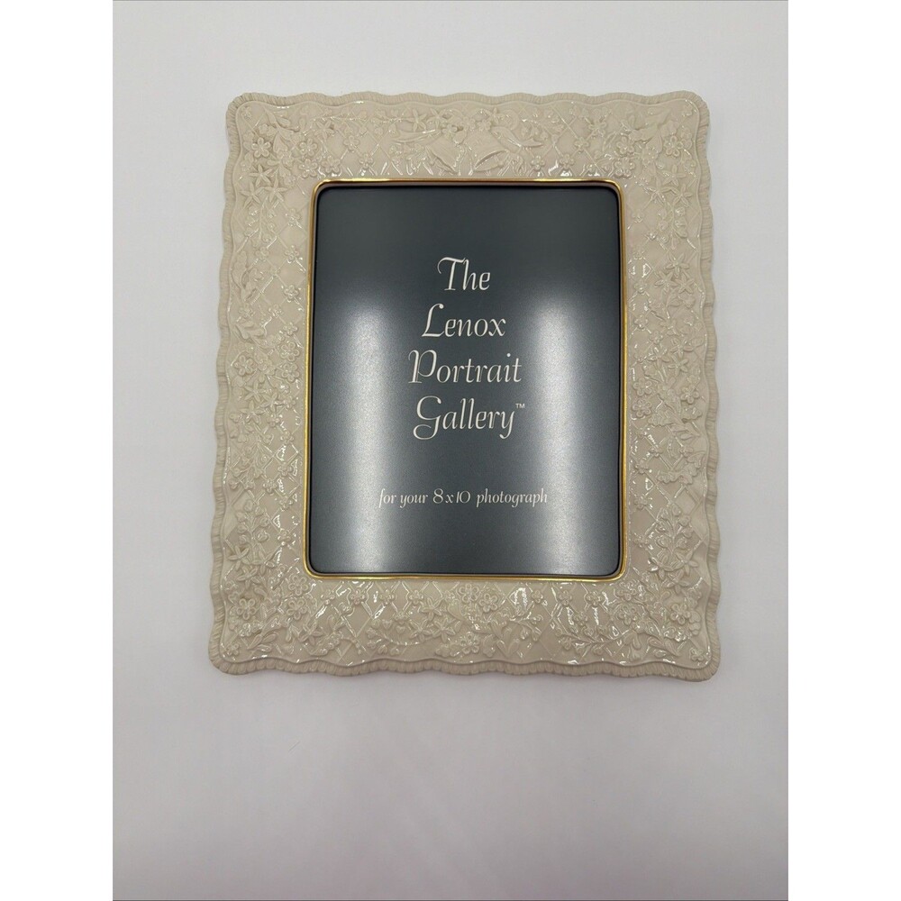 LENOX Wedding Promises~Fits 8X10 Photo~Ivory Porcelain Floral Picture Frame